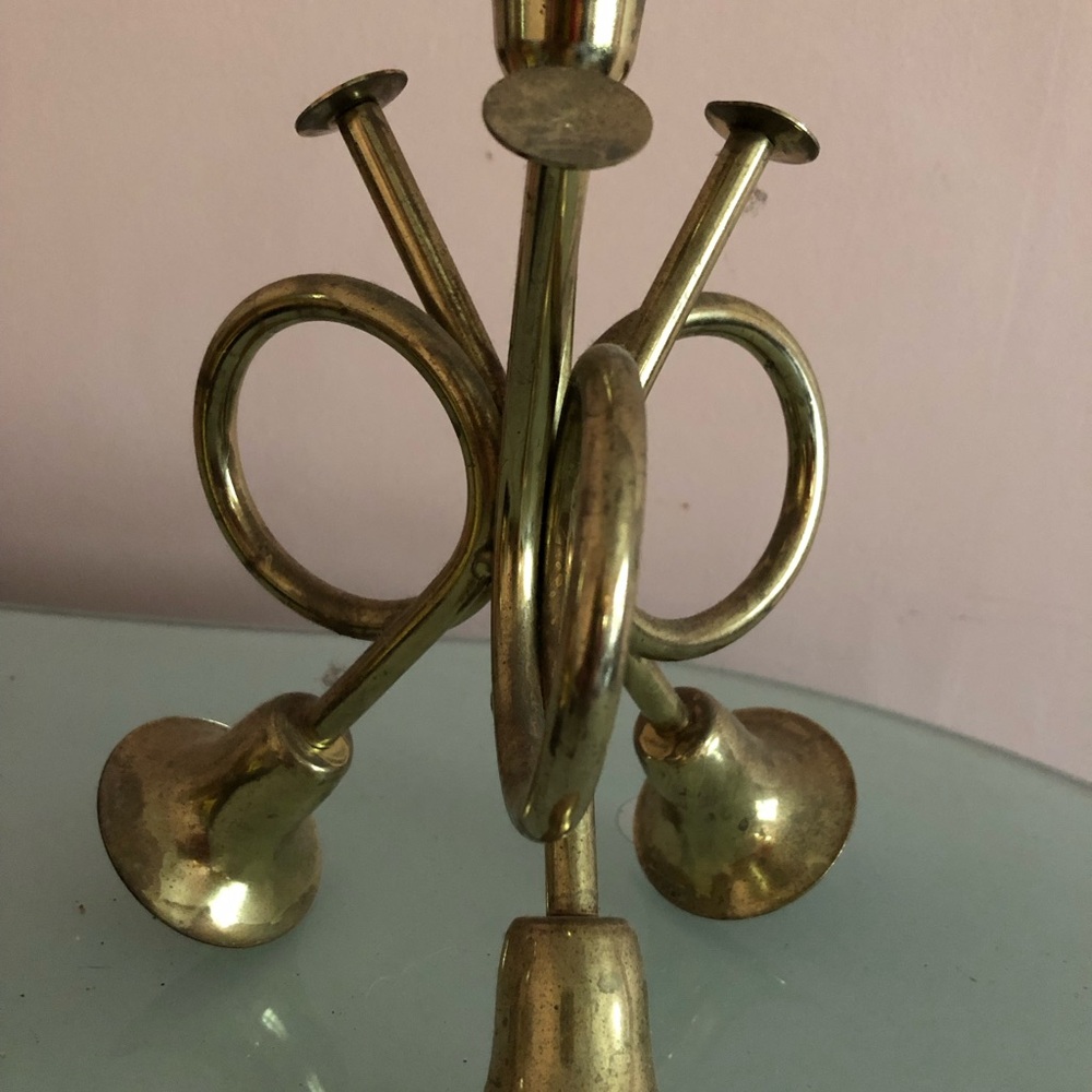 Vintage Brass Horn Sculpture